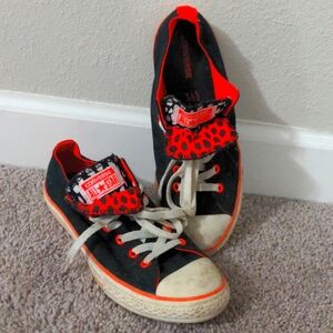 Converse All Star 5 Chuck Taylor Low Tops Animal Spots Double Tongue Neon Orange
